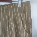 Villager The  14 High Waisted Tan Striped Long Shorts Plus Photo 5