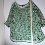 Ellos Curved Hem Tunic Top Size 22/24 Kelly Green Floral Stretch Cottage Boho Size undefined Photo 8