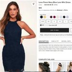 Lulus Women's Love Poem Navy Blue Lace Mini Sleeveless Halter Dress XS Photo 5