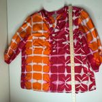 Chico's  Tie Dye Abstract Blouse Size 3 XL V-Neck Colorful Vibrant Lightweight Photo 8