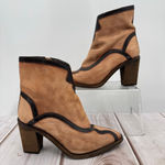 Free People Winding Road Ankle Boots Brown & Black Leather Western Anthropologie Photo 1