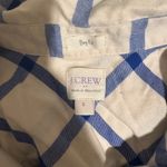 J.Crew 💜 100 Percent Cotton Blue and White Plaid Women's Button Down Shirt Photo 3