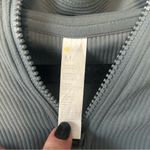 Zella  Light Gray Ribbed Quarter-Zip Pullover Photo 5