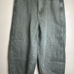 Miou Muse Womens OAKLYNN BARREL JEANS OLIVE Wide Leg Pants Medium Green Photo 0
