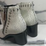 Frye NWOB Wmn's White Black Crackle Leather Peep Toe Brielle Rebel Booties Sz 7 Photo 3