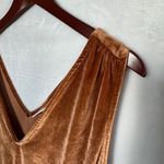 Ava & Viv 2X Brown Velvet Sleeveless Jumpsuit | V Photo 5