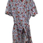 Topshop  Confetti Floral Wrap Tea Dress Light Blue Multicolor Size 6 Photo 1
