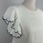 Who What Wear Women's Beige Tier Mini Dress Pullover Ruffle Sleeve XS Photo 5