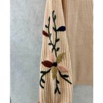 Mello Size Medium Sweater Turtle Neck Floral Embroidered Sleeves Knit Pink Photo 5