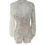 Finders Keepers NEW  Size M 6 Sofia Playsuit Romper Ivory Lace Plunge Neck Photo 2