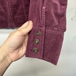 Charter Club  Women’s Medium Corduroy Jacket Purple Zip Front Long Sleeve Photo 7