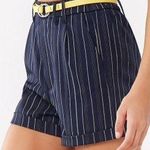 Forever 21 NWT Navy Blue White Pinstripe Striped Shorts New Photo 0