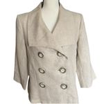 Vintage Robert Kitchen Canada 100% Linen doubled breasted top/jacket. SZ.10 Tan Photo 5