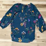 West Kei Stitch Fix  Blue Floral Tropical Blouse Women’s Small Photo 0
