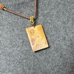 Jewelry Set! Dinosaur Earrings and Fossilized Coral Pendant Necklace Green Photo 2