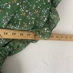 Max Studio  Size Medium Kelly‎ Green Bohemian Peasant Floral Ruffle Tie Top Photo 6