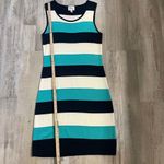 Milly  Women's Multicolor Striped Scoop Neck Knit Sleeveless Sweater Dress Sz Med Photo 10