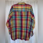 Soft Surroundings NWT Soft Surrounding Kona Shores Gauze plaid button detail shirt large Photo 4