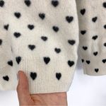 Equipment Femme Cashmere Heart Sweater Cream Black M Photo 2