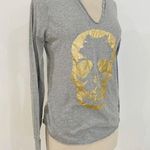 Zadig & Voltaire 100% cotton skull long sleeve in grey and gold skull print Photo 0