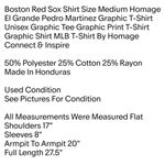 Homage Apparel Boston Red Sox Shirt Size Medium Homage El Grande Pedro Martinez Graphic T-Shirt Unisex Photo 1