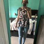 Sunny Girl Floral Sleeveless Blouse Top Women Size M Workwear Chic Resortwear Pink Size M Photo 5