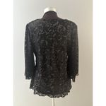 Dressbarn Babydoll Top L Black Lace Y2K Velvet Burnout Whimsigoth Bell Sleeve Size L Photo 3