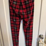Cuddl Duds  Womens Plaid Fleece Leggings Red Black Gray Size Medium Photo 2