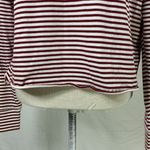 Hollister Long Sleeve Maroon and White Stripes Semi Cropped Shirt Size Medium Photo 2