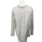 Banana Republic Women's Linen White Gray Striped Button Down Shirt Top Sz XXL Photo 1