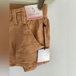 New Happily Grey Baggy Utility Shorts Linen Blend Flowy in Tan, Size L Orange Size L Photo 3