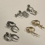 Hinge Lot Of 3 Fun Novelty Clip On Screw On Earrings Dangle- Door Horseshoe Etc Photo 0