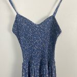 Natural Life Layla Wide Leg Smocked Jumpsuit Blue Floral Size M Photo 3