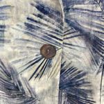 Karen Kane Blazer Jacket Womens Large Blue White Cotton Tropical Leaf Print Photo 4