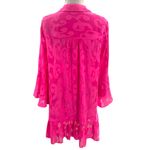 Lilly Pulitzer  Linley Coverup Plumeria Hot Pink Poly Crepe Swirl Clip Dress Photo 3
