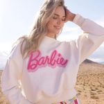 Wrangler  x Barbie Women's‎ Worn White Sweatshirt size large Photo 0