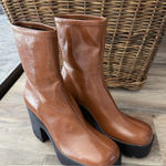 Call it spring  Brown Faux Leather Platform Chunky Heel Ankle Boots Women’s 11 Photo 0