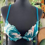PINK - Victoria's Secret  Date Racerback Teal & Pink Tropical Lace Bra - Size 32C Photo 1