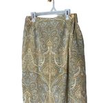 Chelsea Cambell 100% Silk Paisley Print Wrap Skirt‎ Size 8 Petite Tan Photo 1