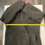 36.5  Striped Sleeve Panel Double Breasted Coat S Peacoat Trench Winter Rocker Photo 6