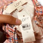 Loft NWT  Plaid Multicolored Strappy Button Midi Dress - Size 10 Photo 6