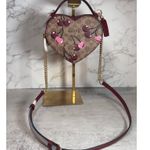 Coach Cherry Print Heart Crossbody Brown Bag - Leather Purse, Gift-Ready! Photo 3