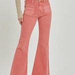 NWT Risen Remington Patch Pocket High Rise Flare Jeans size 9/29 Coral Faded Red Photo 0