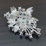 Vintage Unsigned Purple Lavender Rhinestones Pearl Flower Brooch Photo 6