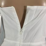 Yoins  size medium (6) white romper zip up lightweight flirty romantic layered‎ Photo 5