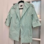 MAUS & HOFFMAN Mint Green Seersucker Striped Blazer Jacket Size 8 Medium NWT Photo 1