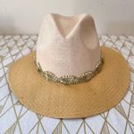 Pasionarte Único Hecho A Mano Fedora Straw Hat With Pearls Tan Photo 2