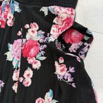 Torrid Black Pink Floral Crinkle Gauze Lace Up Tassels Flutter Sleeve Dress 2X Photo 6
