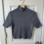 ZARA Women’s Grey Knitted High Neck Cropped Top Size Large new Photo 0