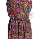 Love Reign Love Reign Juniors Dress Size S Rust Burgundy Paisley Print Tank Belt Boho NEW Photo 0